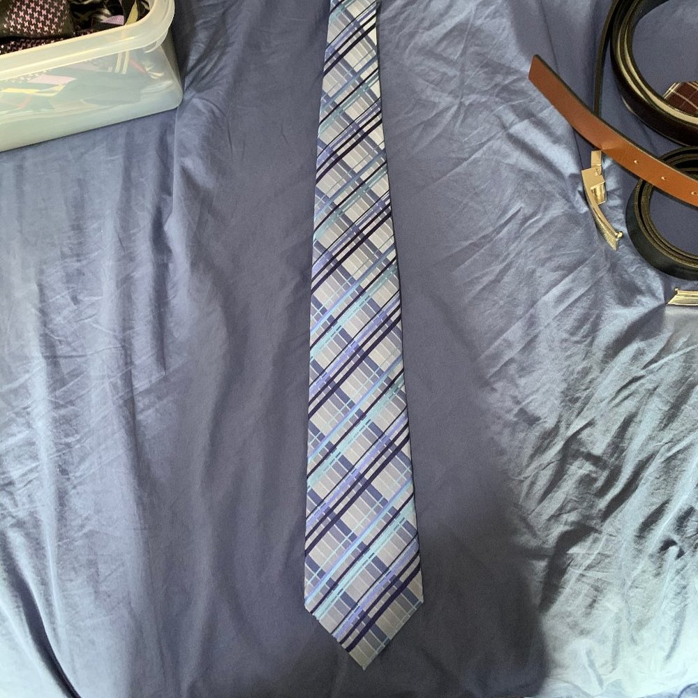 John Ashford Blue Plaid Tie